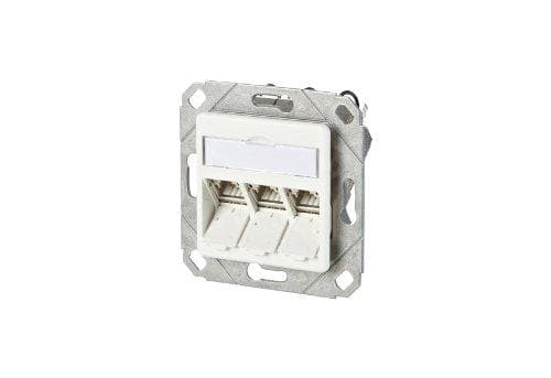 BTR 130B11D31102-E Datastik C6A modul 3 port 180° til overflademontering Pure White Hvid