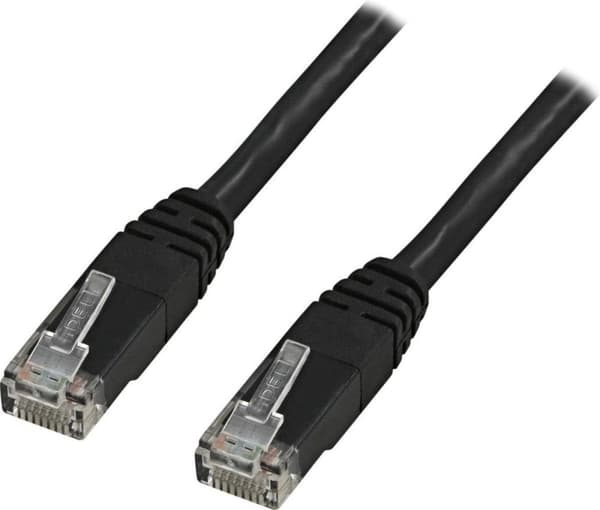 DELTACO S10-TP Cat5e UTP Nätverkskabel - Svart - 10 meter