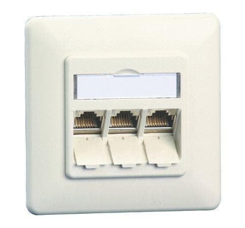 METZ CONNECT BTR uttag i plan med 180 °-moduler - Kopplingsdosa, infällt - RJ-45 X 3 (130B11D31002-E) Vit