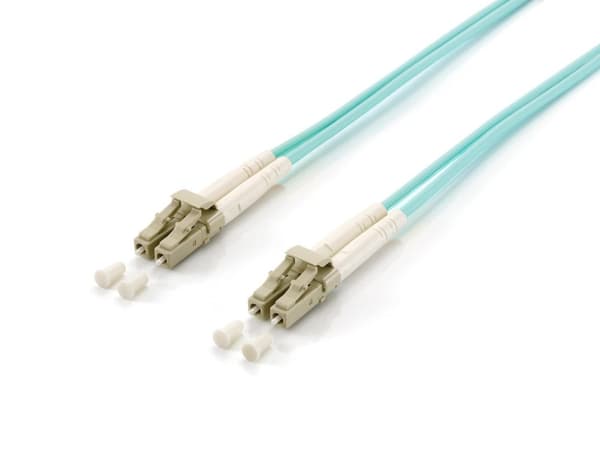 Utrusta fiberoptisk patchsladd LC->LC 50/125mμ 15.00m Multimode Duplex Turkos Polybag