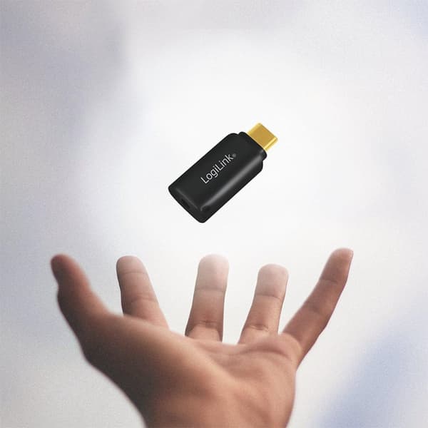 LogiLink UA0356 Kabelafstandsholder USB-C 3,5 mm Sort