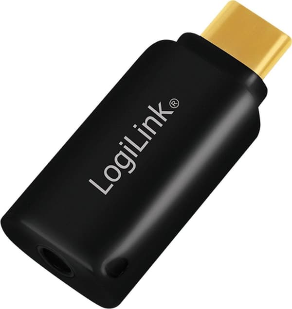 LogiLink UA0356 Kabelafstandsholder USB-C 3,5 mm Sort