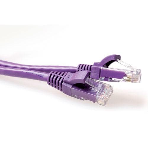 ACT Purple 20 meter U/UTP CAT6A patchkabel uden problemer med RJ45-stik. Cat6a u/utp snagless pl 20.00m (IB2320)