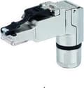 Miniatyrbillede 1 af 6: Telegärtner MFP8-4x90 T568A Cat.6A RJ45-stik, vinklet, felttilpasset J00026A4004-stik, lige 1 stk.