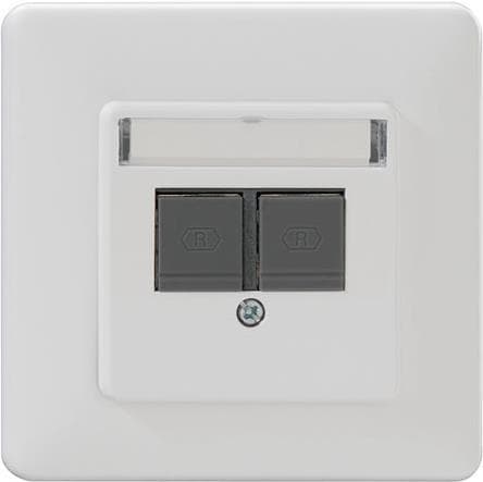 Rutenbeck UM-Cat.6A iso-UMD 2 Up rw - stikkontakt - med mærkningsvindue - RJ 45 - med lås - 2 netværksstik - ren hvid, RAL 9010 (139112040)