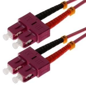 Helos - fiberoptisk patch-ledning - SC duplex-tilstand - SC duplex-tilstand - 20 m - 50/125 mikron - OM4 - lynglilla