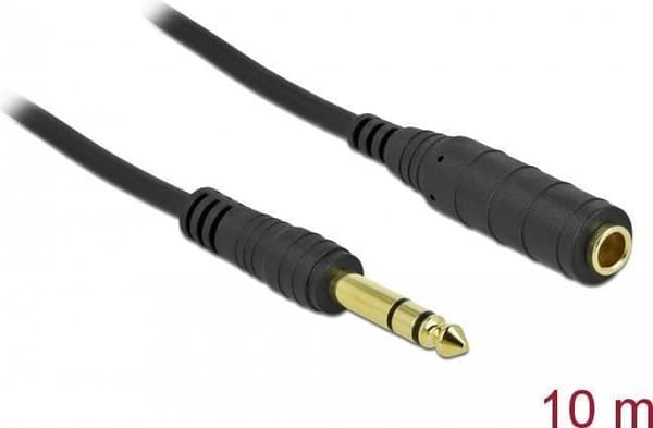Delock - Audio forlængerkabel - stereostik hun til stereostik han - 10.0m - sort (86766)