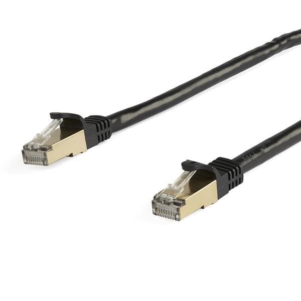 StarTech.com 6ASPAT5MBK Patch Kaapeli CAT6a (5 m, musta, RJ45 Snagless Connector, CAT6a STP-kaapeli, kuparijohto, verkkokaapeli) - Patch-kaapelit - RJ