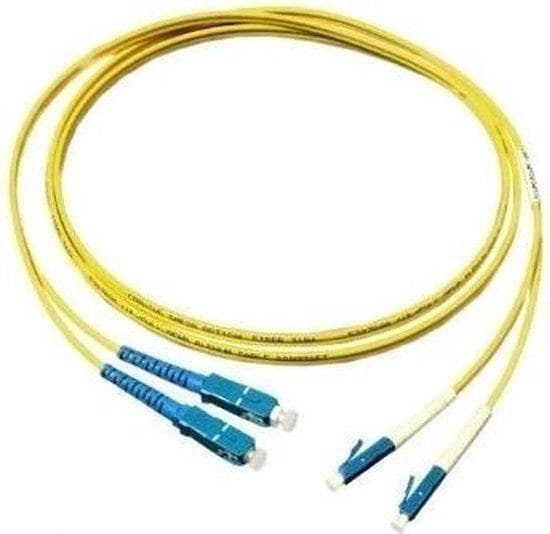 Gode forbindelser Alcasa GODE FORBINDELSER - Patch ledning - LC Single-Mode (M) - SC Single-Mode (M) - 10 m - Fiberoptik - 9/125 mikron - OM2 - Gul (L