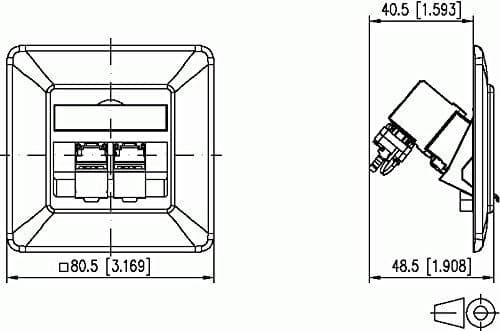 BTR MODUL OP KAT 6A 270° 2 PORT