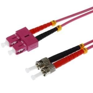 Helos - patch ledning - ST multi-mode (M) til SC multi-mode (M) - 10 m - fiberoptik - duplex - 50/125 mikron - OM4 - violet lyng
