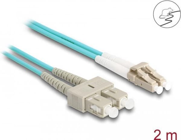 DeLOCK 87911 fiberoptisk kabel 2 m LC SC OM3 aqua farve (87911)