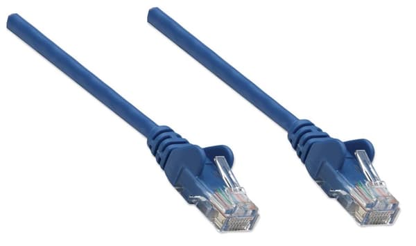 Intellinet - Patch ledning - RJ-45 (M) til RJ-45 (M) - 15 m - UTP - CAT 5e - støbt, uden krog - Blå