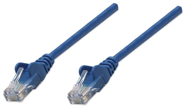 Intellinet - Patch ledning - RJ-45 (M) til RJ-45 (M) - 15 m - UTP - CAT 5e - støbt, uden krog - Blå
