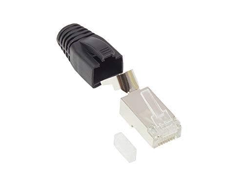 Gode forbindelser RJ45 netværksstik - Kat. 6A / 500 MHz- 10-delt ØKONOMI SÆT - AFSKÆRMET - til kat. 7, kat. 6A, Cat.6 kabel - 50µ guldbelagte kontakte