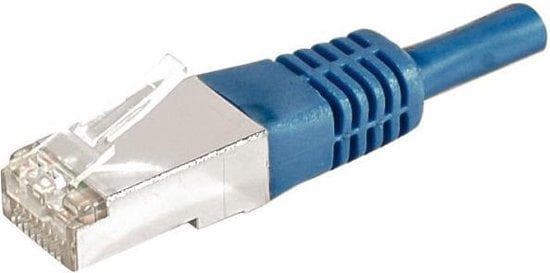 Patchkabel F/UTP, CAT.6a, blå, 10,0 m Til 10 Gigabit/s, med særlig smal knækbeskyttelse (859524)