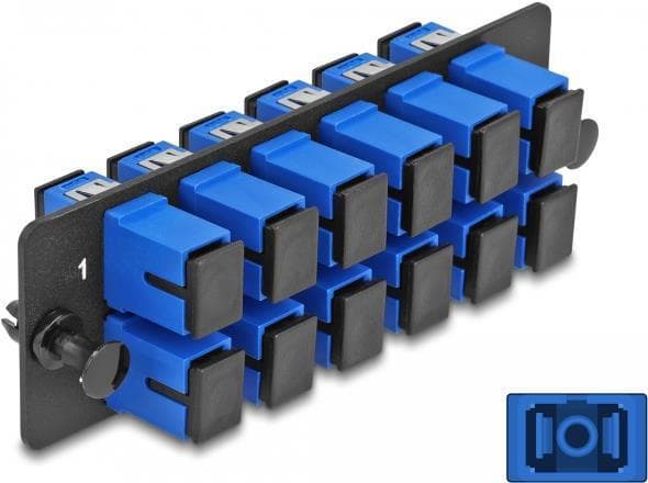 Delock FO Adapter Panel SC Simplex UPC 12 port blå (66925)