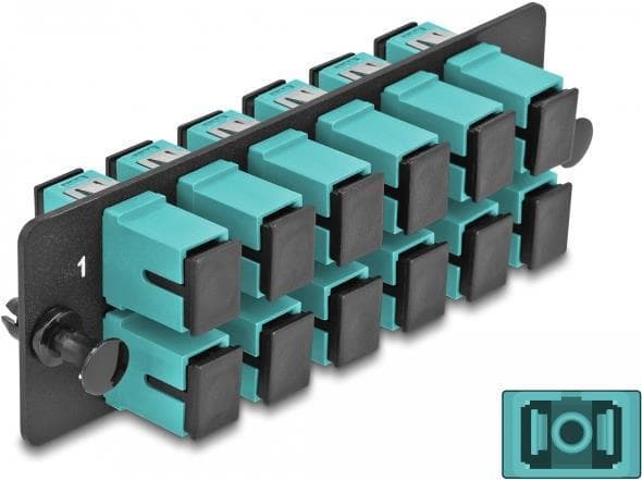 Delock FO Adapter Panel SC Simplex OM4 12 port aqua (66928)