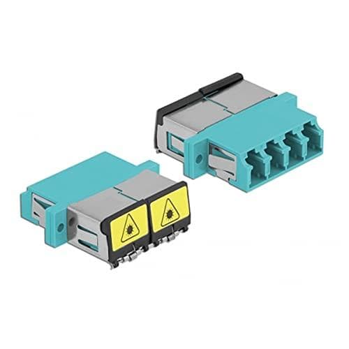 Delock FO-koppling LC quad socket till LC quad socket multimode aqua