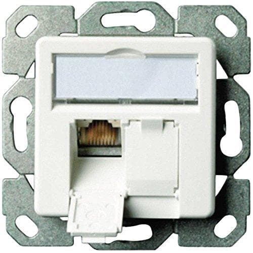 Telegärtner samledåse AMJ45 8/8 K Up/50 Cat.6A perlehvid RAL 1013, 2xRJ45