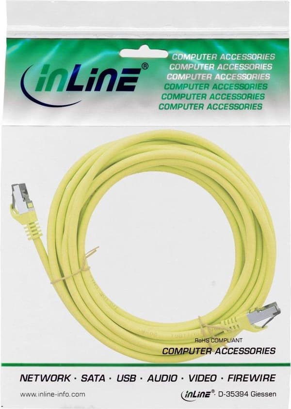 S/FTP CAT8.1 40 Gigabit nätverkskabel / gul - LSZH - 5 meter