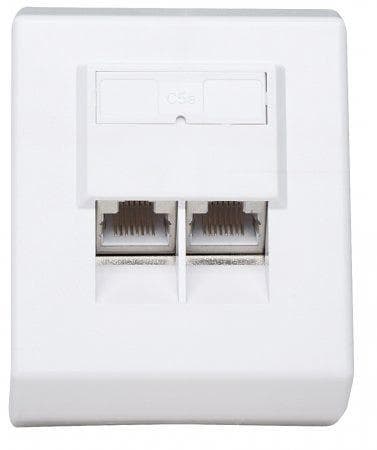 Intellinet Cat5e ytmonteringsbox - installationsbox nätverksyta - vit - 2 portar Vit