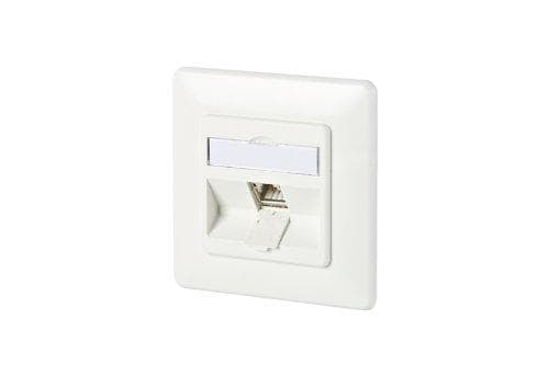 BTR 130B11D11002-E Datastik C6A modul 1 port 180° til planmontering Pure White