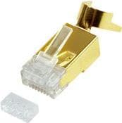 LogiLink RJ45 stik, Cat.6A/Cat.7/Cat.7A/Cat.8.1 skærmet, forgyldt messinghus, forgyldte kontakter, - 1 stk (MP0048)