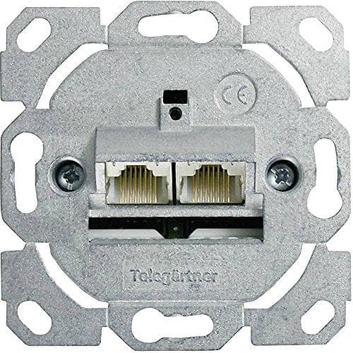 Telegärtner J00020A0502 nätverksuttag infälld användning CAT 6 2 port