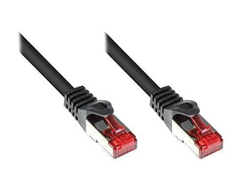 RNS® patchkabel med låsebeskyttelse, kat. 6, S/FTP, PiMF, PVC, 250MHz, sort, 15m, gode forbindelser (8060-150S)