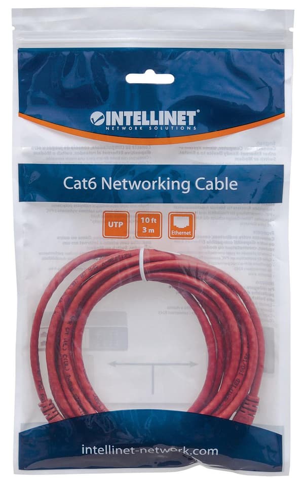 Intellinet 319799 - Netværkskabel - RJ45 - 3 m - Rød