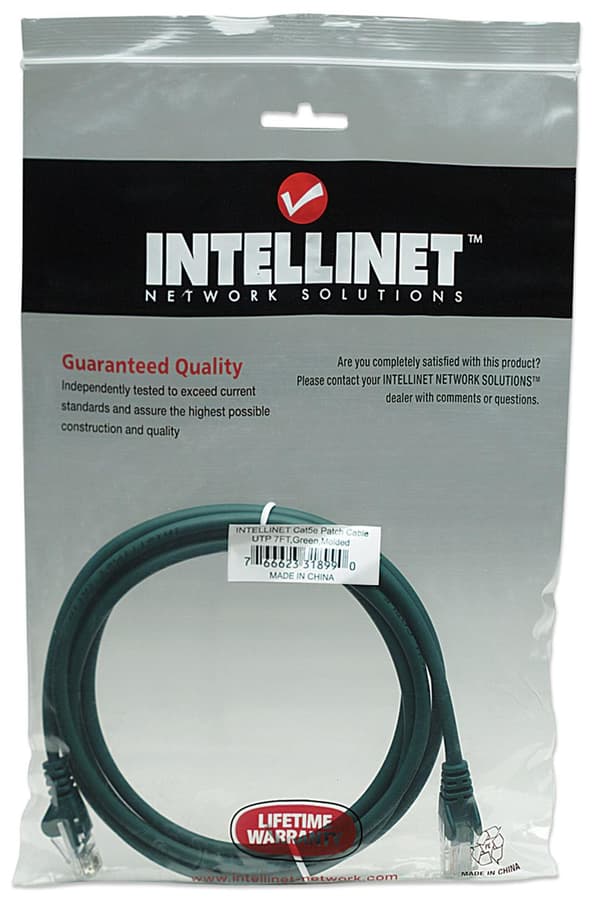 Intellinet patch-kaapeli RJ45 U/UTP Cat5e 2,0m vipusuoja vihreä