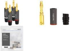 LogiLink bananstiksæt, 4 stk (2 par) til kabeldiametre op til 4 mm², skruedesign sikrer - 1 stk (CA1212)