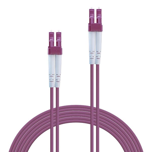 LINDY 46342 fiberoptisk duplex kabel LC/LC OM4 3m, pink