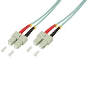 Logilink - patchkabel - SC multi-mode (M) till SC multi-mode (M) - 2 m - fiberoptisk - 50/125 mikron - OM3 - halogenfri - akvamarin (FP3SC02)