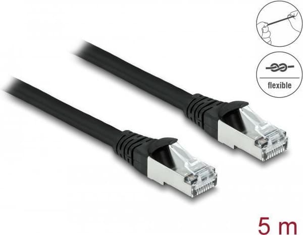 DeLOCK 80137 netværkskabel sort 5 m Cat6a S/FTP (S-STP) (80137)