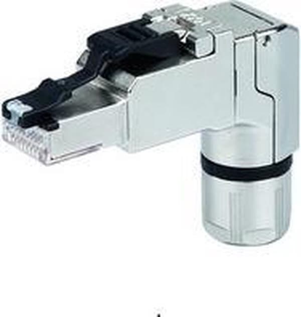 Telegärtner MFP8-4x90 T568A Cat.6A RJ45 stik, vinklet, felttilpasset J00026A4000 stik, lige 1 stk.