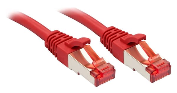 LINDY 47737 RJ45 Netværkskabel, patchkabel CAT 6 S/FTP 7,50 m Rød Snagless 1 stk.