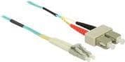 DeLOCK - Netværkskabel - LC multi-mode (M) til SC multi-mode (M) - 0,5 m - 1,8 mm - fiberoptisk - 50/125 mikron - OM3 - halogenfri - akvamarin (86563)