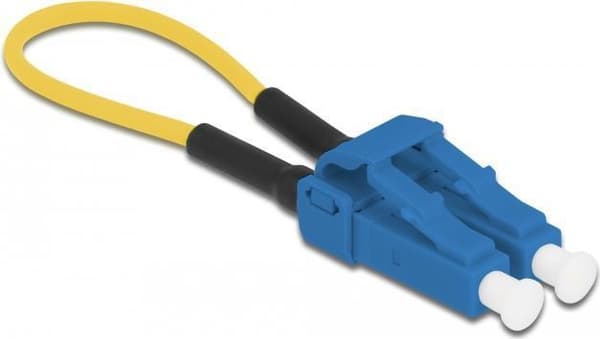 Delock - Loopback-adapter - LC/UPC enkelläge (M) - fiberoptik - 9/125 mikron - blå, gul (86924)