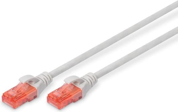 DIGITUS - Patchkabel - RJ-45 (M) til RJ-45 (M) - 50 cm - UTP - CAT 6 - skærmet, halogenfri, støbt, uden krog - grå