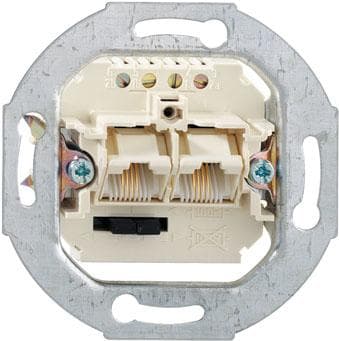 Rutenbeck IAE/UAE 2x8 (4) TRS Up 0 - UAE-uttagsmekanism - vinklad - 2 nätverksuttag - 1 A - AC 125 V (13010440) Vit
