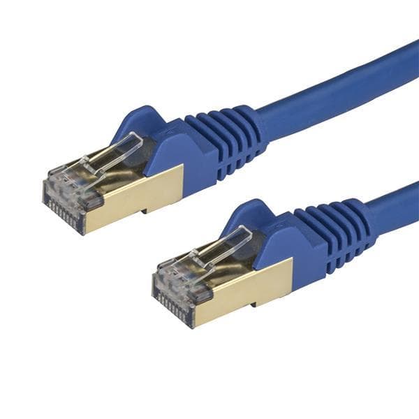 1 m blåt Cat6a Ethernet-kabel - skærmet (STP)