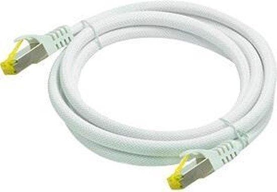 Python-sarjan RJ45-patch-kaapeli Cat.7-raakakaapelilla - lukitussuoja (RNS) ja nailonpunos - S/FTP - PiMF - halogeeniton - 500MHz - OFC - valkoinen -