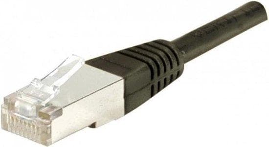 Patchkabel F/UTP, CAT.6, vandtæt, sort, 10,0 m Vandtæt patchkabel med særlig smal knækbeskyttelse, ideel til udendørs applikationer såsom adgangspunkt