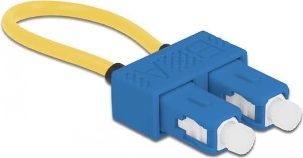 Delock - Loopback-adapter - SC/UPC enkelläge (M) - 3 mm - fiberoptik - duplex - 9/125 mikron - blå, gul (86920)