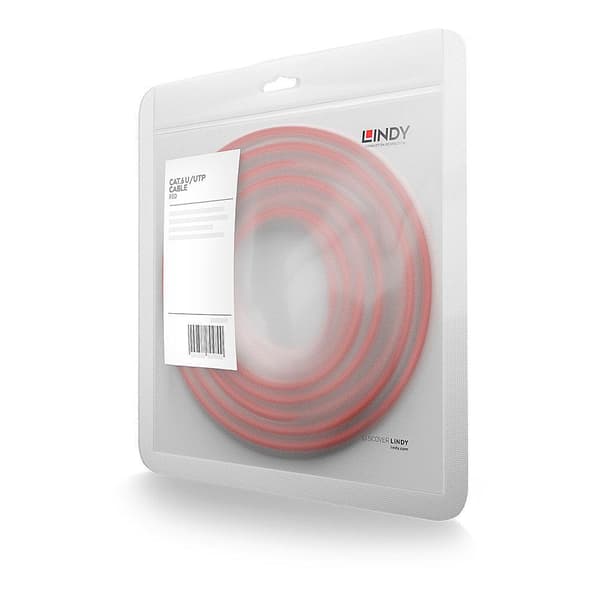 Lindy - Patch-kabel - RJ-45 (M) til RJ-45 (M) - 10,0 m - UTP - CAT 6 - Presset, Strandet, Glat - Rød (48037)