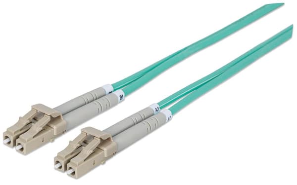 Intellinet fiberoptisk kabel LC/LC OM3 2m turkis 50/125um duplex multimode