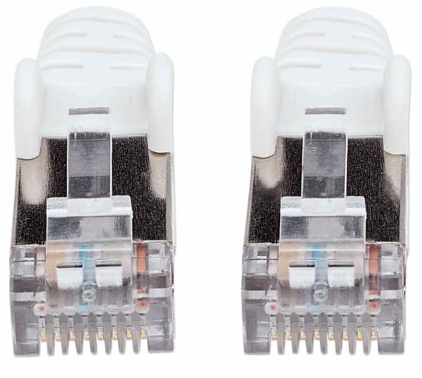 Intellinet 741392 nätverkskabel med Raw Cat7 S/FTP Cat6a-kontakt 100 % koppar LS0H 3m Vit