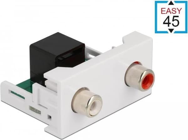 Delock - Easy 45 - snap-in modul - RCA, RCA - 1 - vit, RAL 9003 (81341)